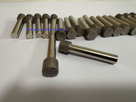 6mm batang CBN Electroplated Titik dipasang untuk penggilingan internal dan Deburring