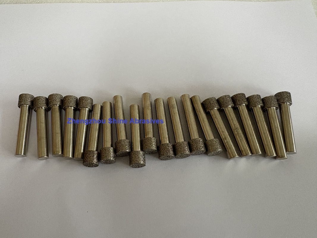 6mm batang CBN Electroplated Titik dipasang untuk penggilingan internal dan Deburring